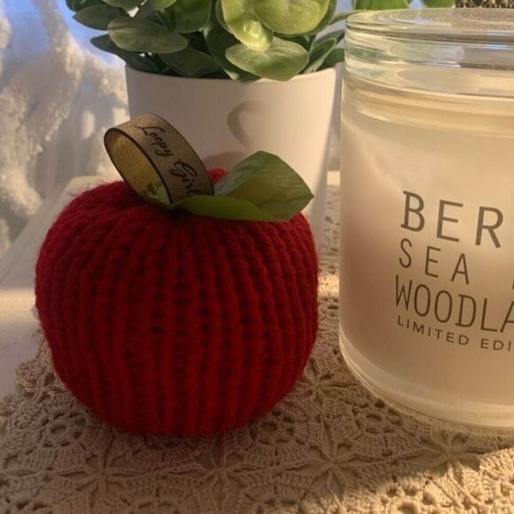 Hand knit apple